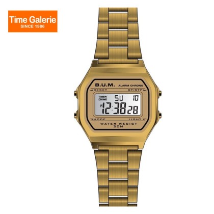 BUM Unisex BM03603 Gold Stainless Steel Band Digital Watch BUM Unisex BM03603 Gold Stainless Steel Band Digital Watch